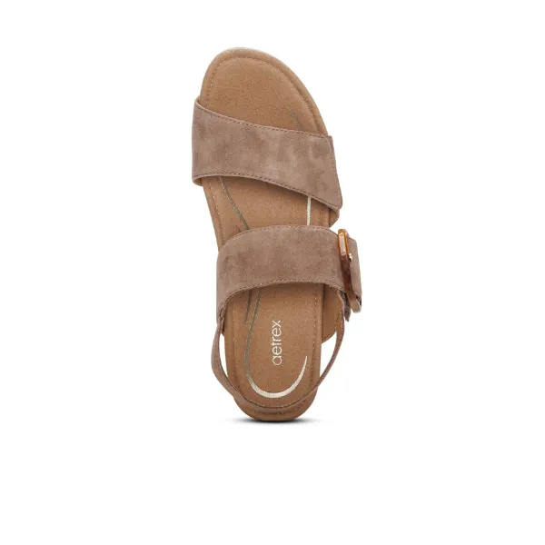 Aetrex Women's Ashley Espadrille Wedge Taupe