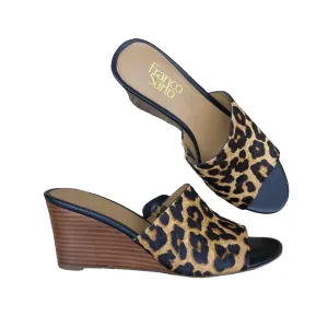 Animal Print Sandals Heels Wedge Franco Sarto, Size 8