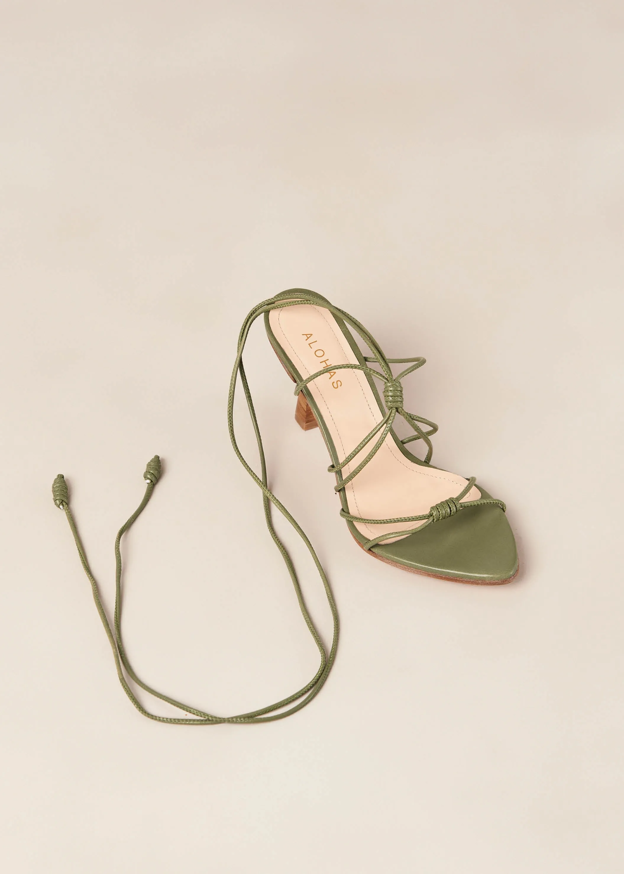 Belinda Green Leather Sandals