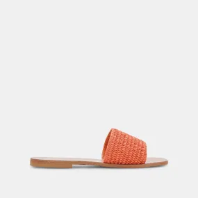 BELLE SANDALS ORANGE RAFFIA