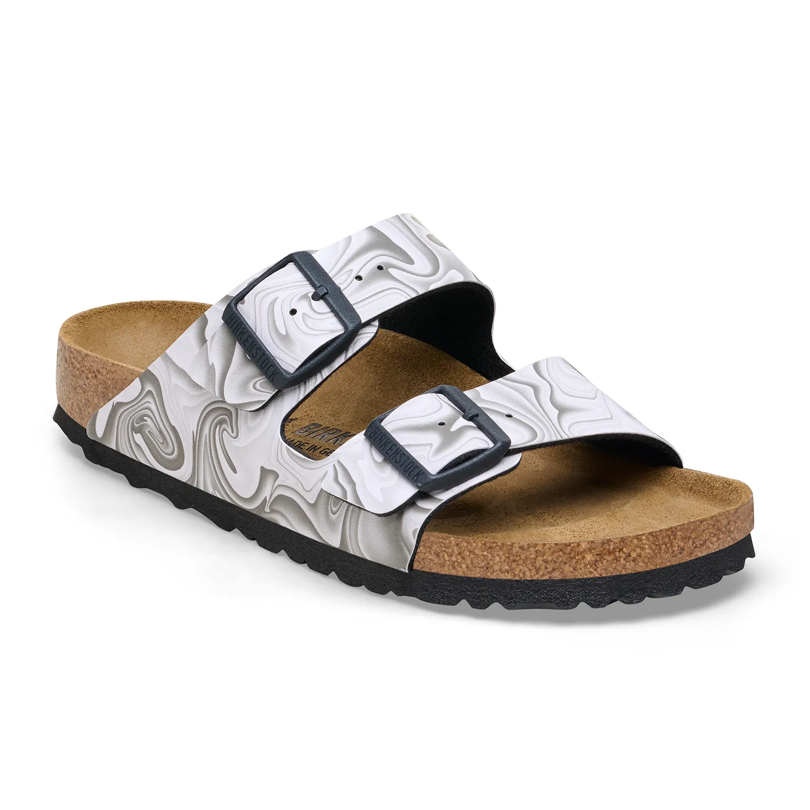 Birkenstock Arizona Narrow Slide Sandal (Women) - Marble Black Birko-Flor