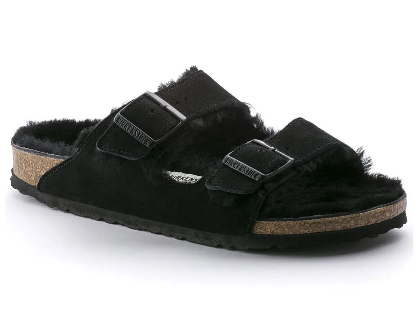 Birkenstock: Arizona Shearling in Black