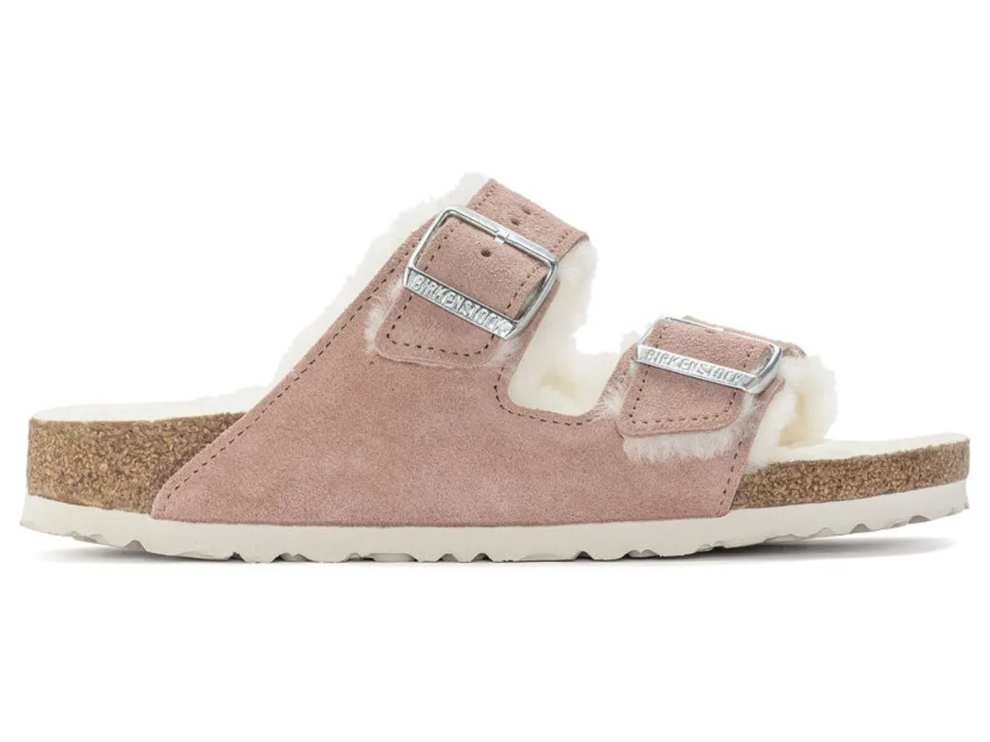 Birkenstock: Arizona Shearling in Pink Clay