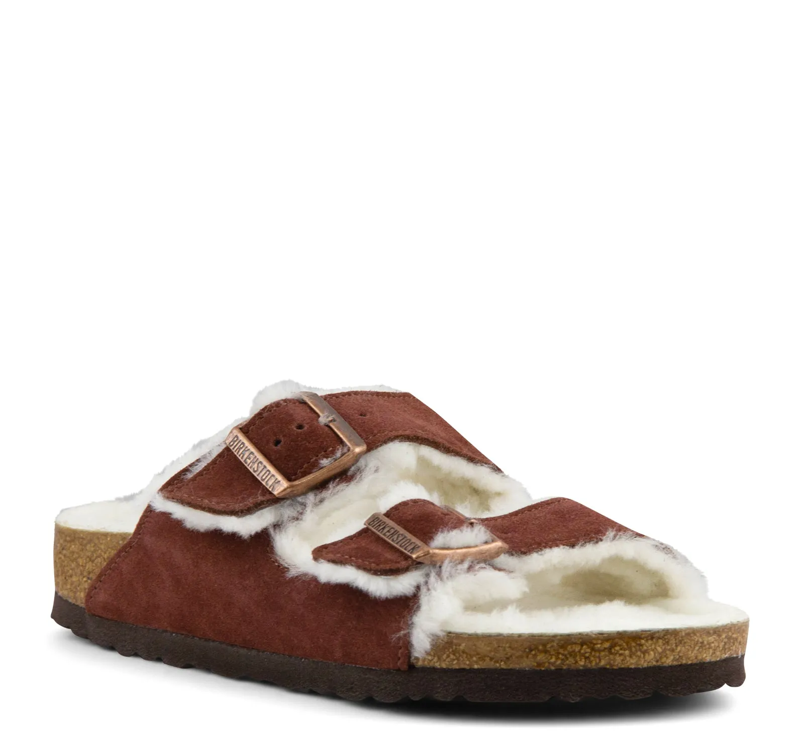 Birkenstock Arizona Shearling Suede Leather Sandal