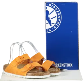 Birkenstock Orange Arizona Soft Footbed Suede Leather Narrow Fit Sandals UK 4 EU 37 👠