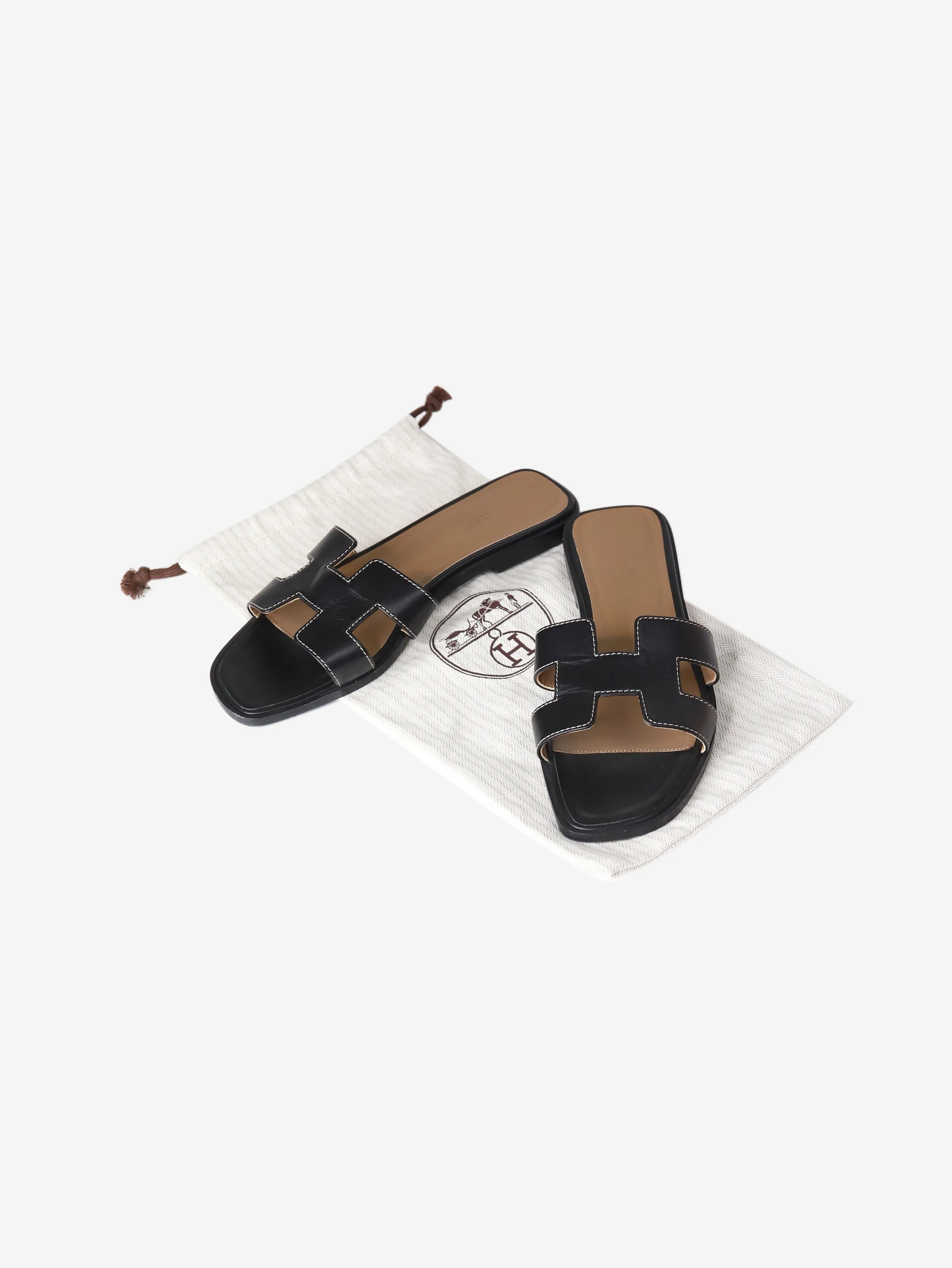 Black leather Oran sandals - size EU 37