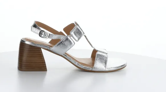 Bos & Co Glow Sandals | White   Silver