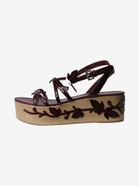 Burgundy platform sandals - size EU 40.5 (UK 7.5)