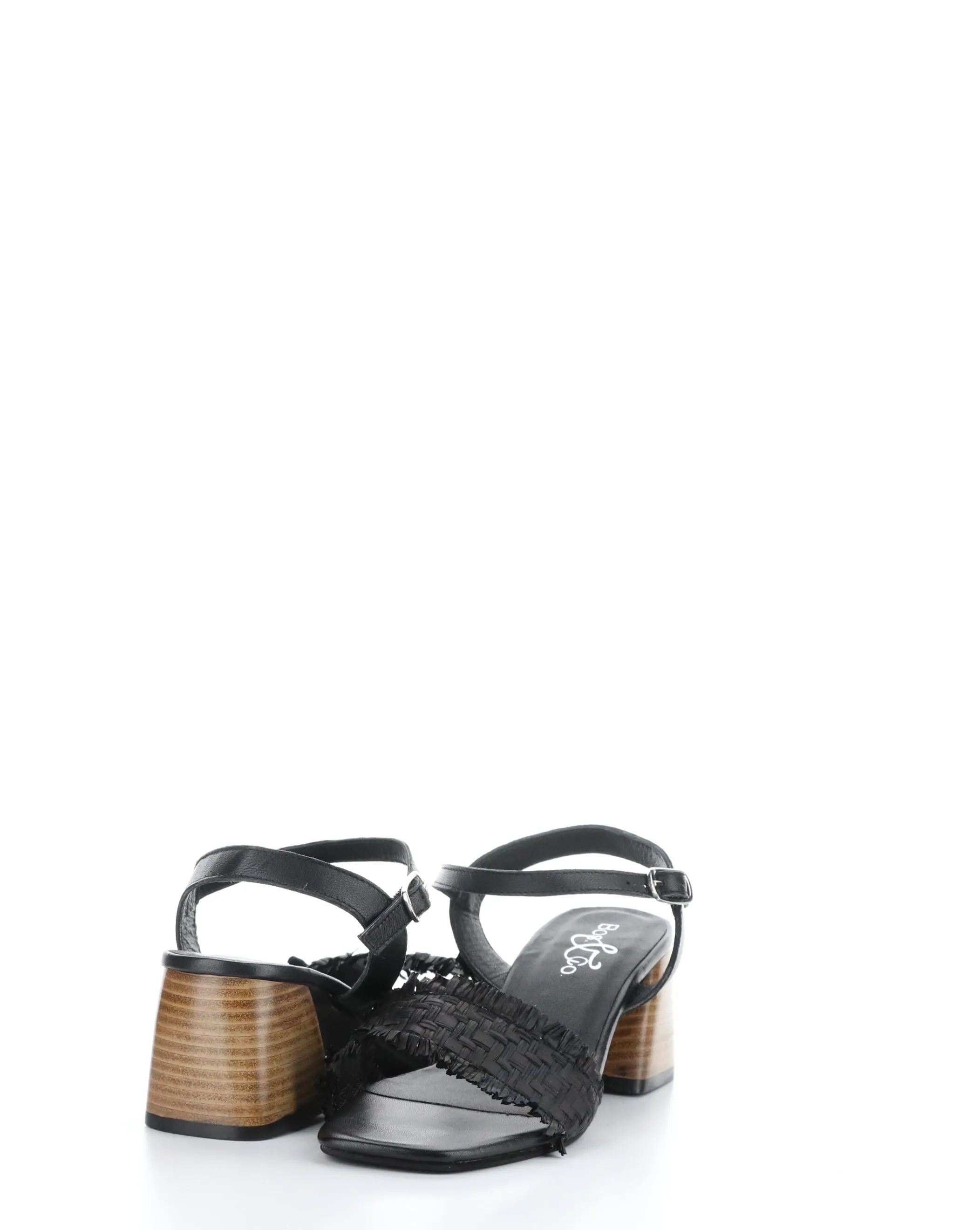 GERA BLACK Round Toe Sandals