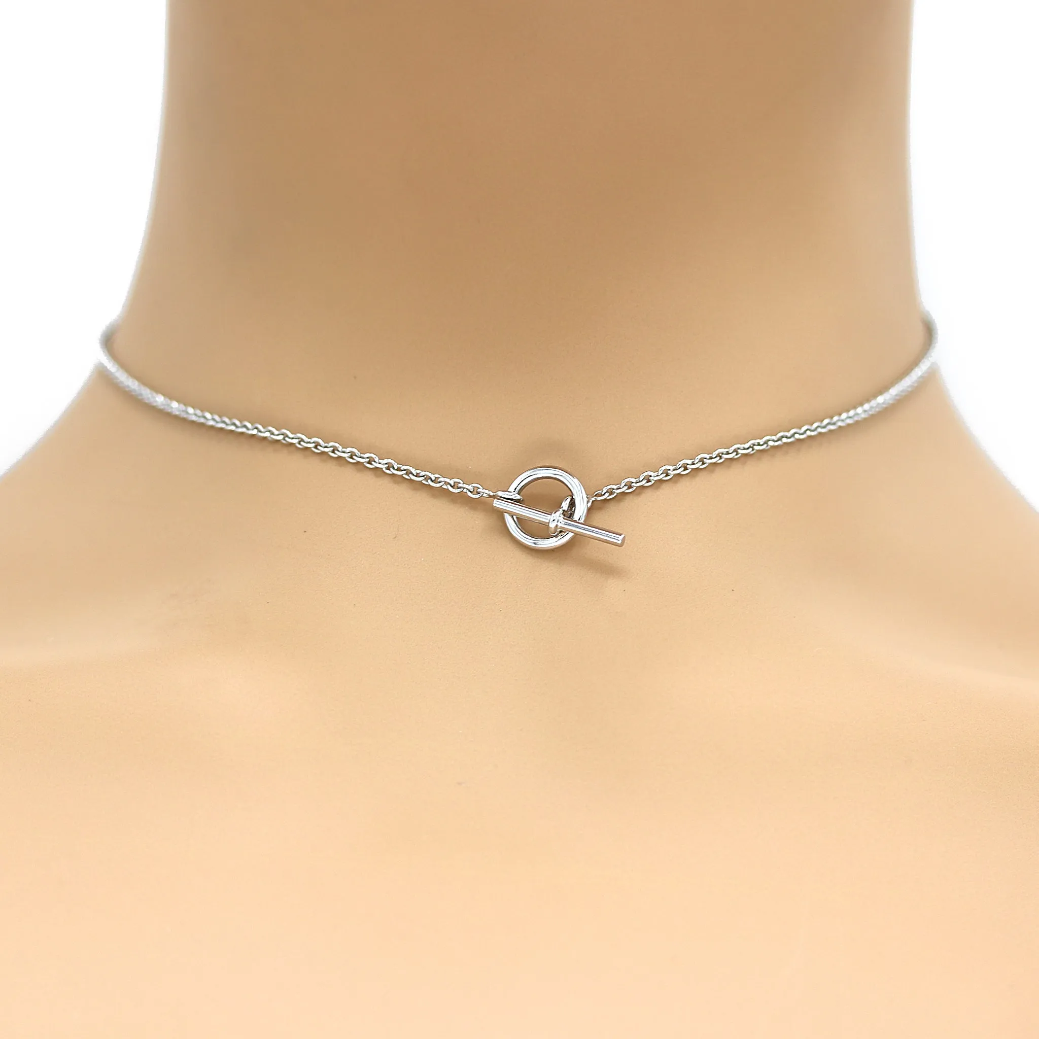 Hermes 18K White Gold Mini Chaine D'ancre Necklace