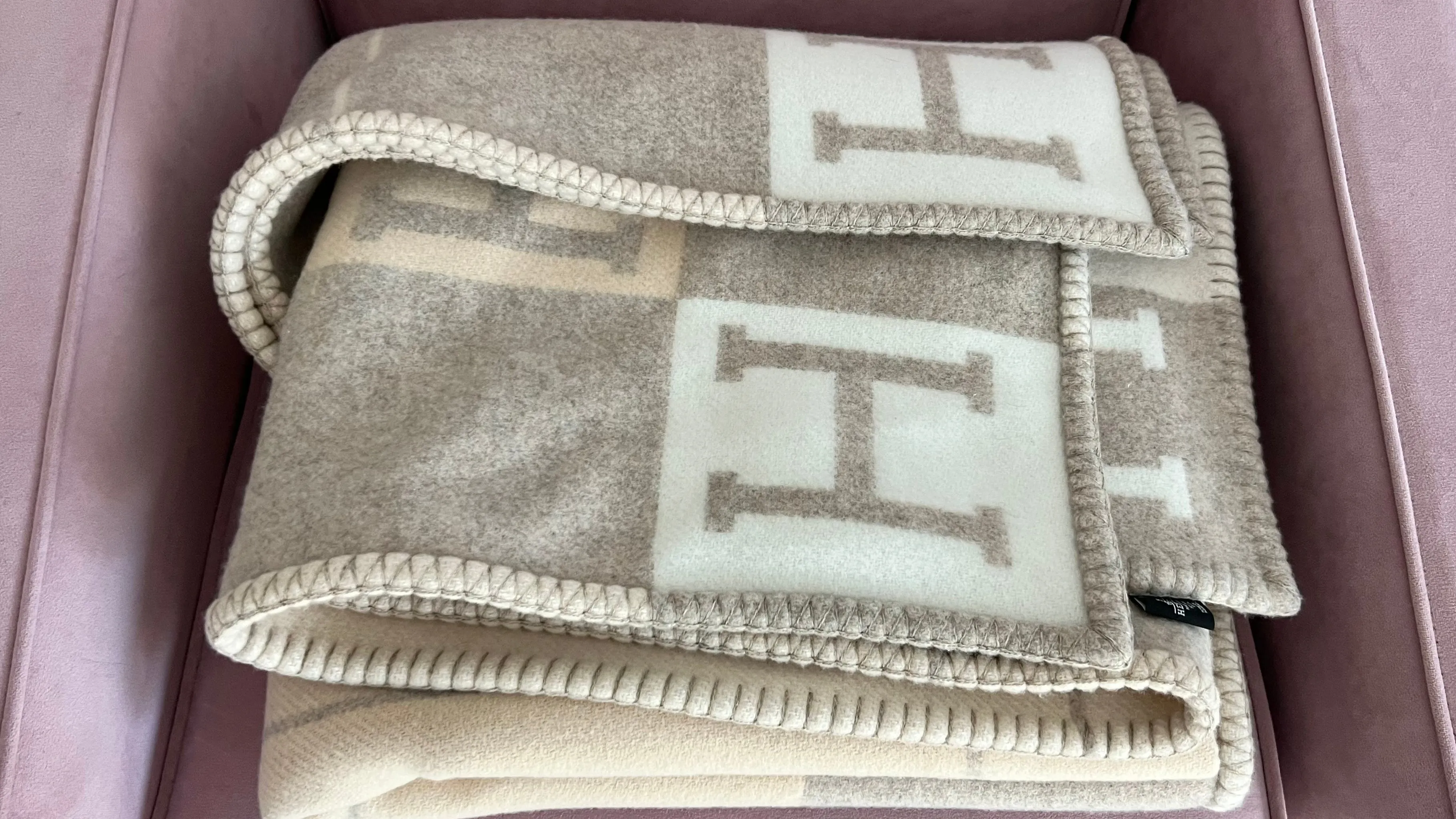 Hermes Coco Camomille Wool & Cashmere Avalon Throw Blanket