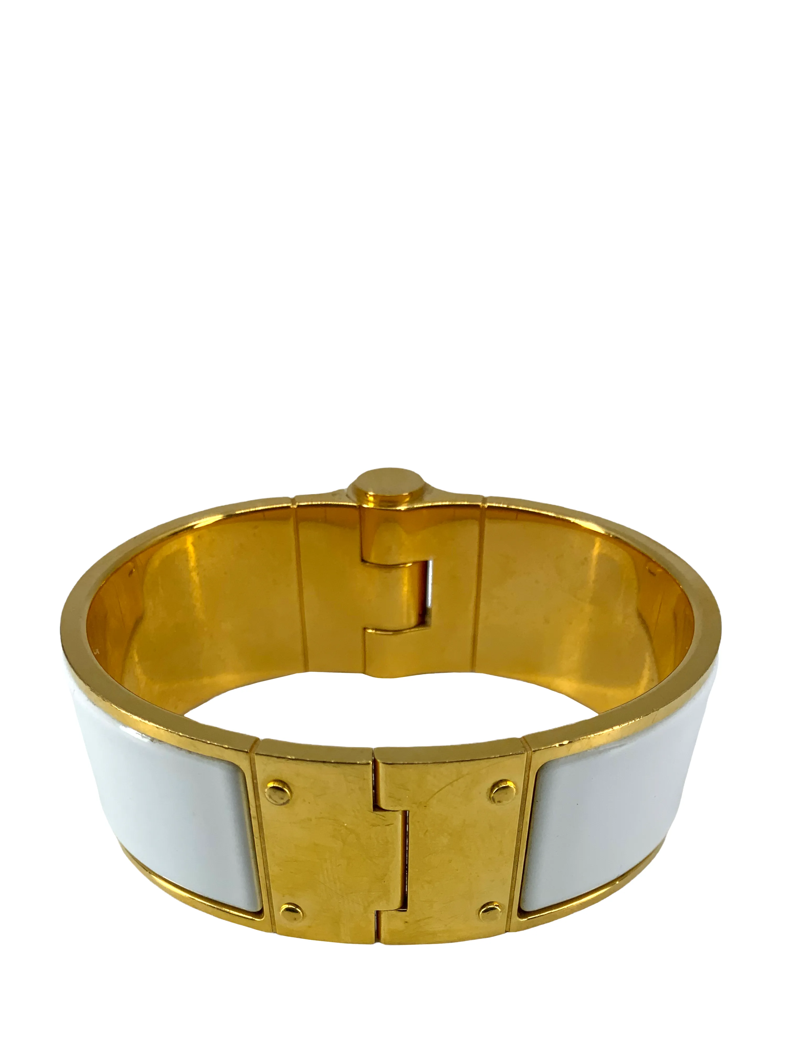 Hermes Enamel Wide Hinged Bracelet M