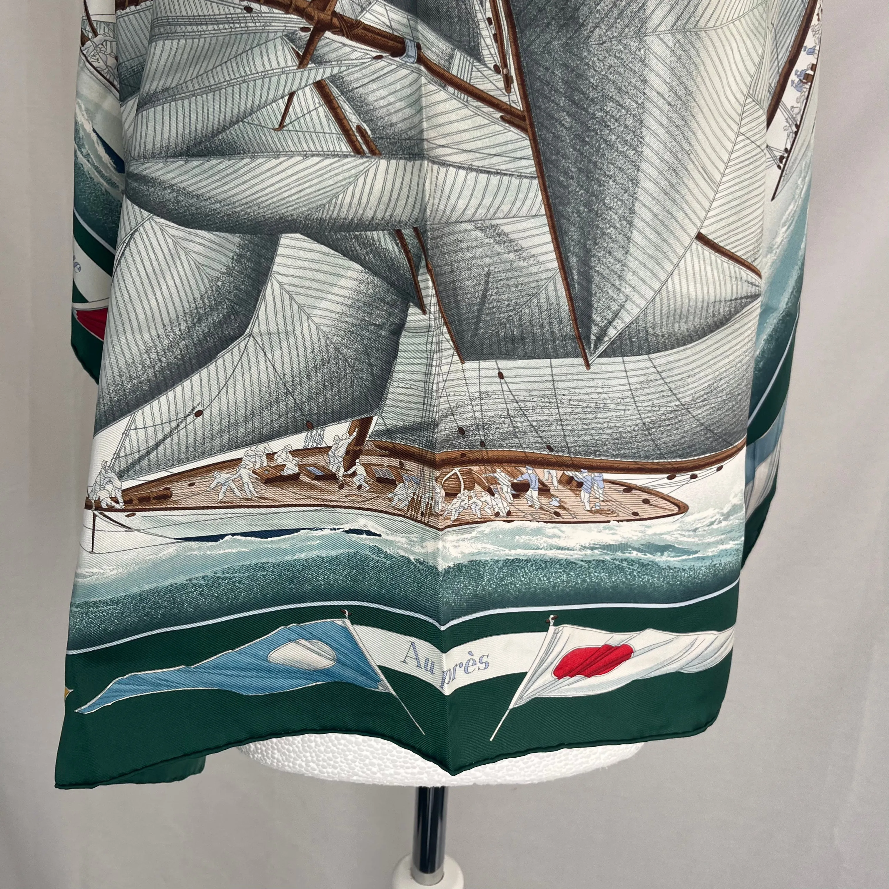 Hermes Ivy & Grey Vent Portant Large Silk Scarf