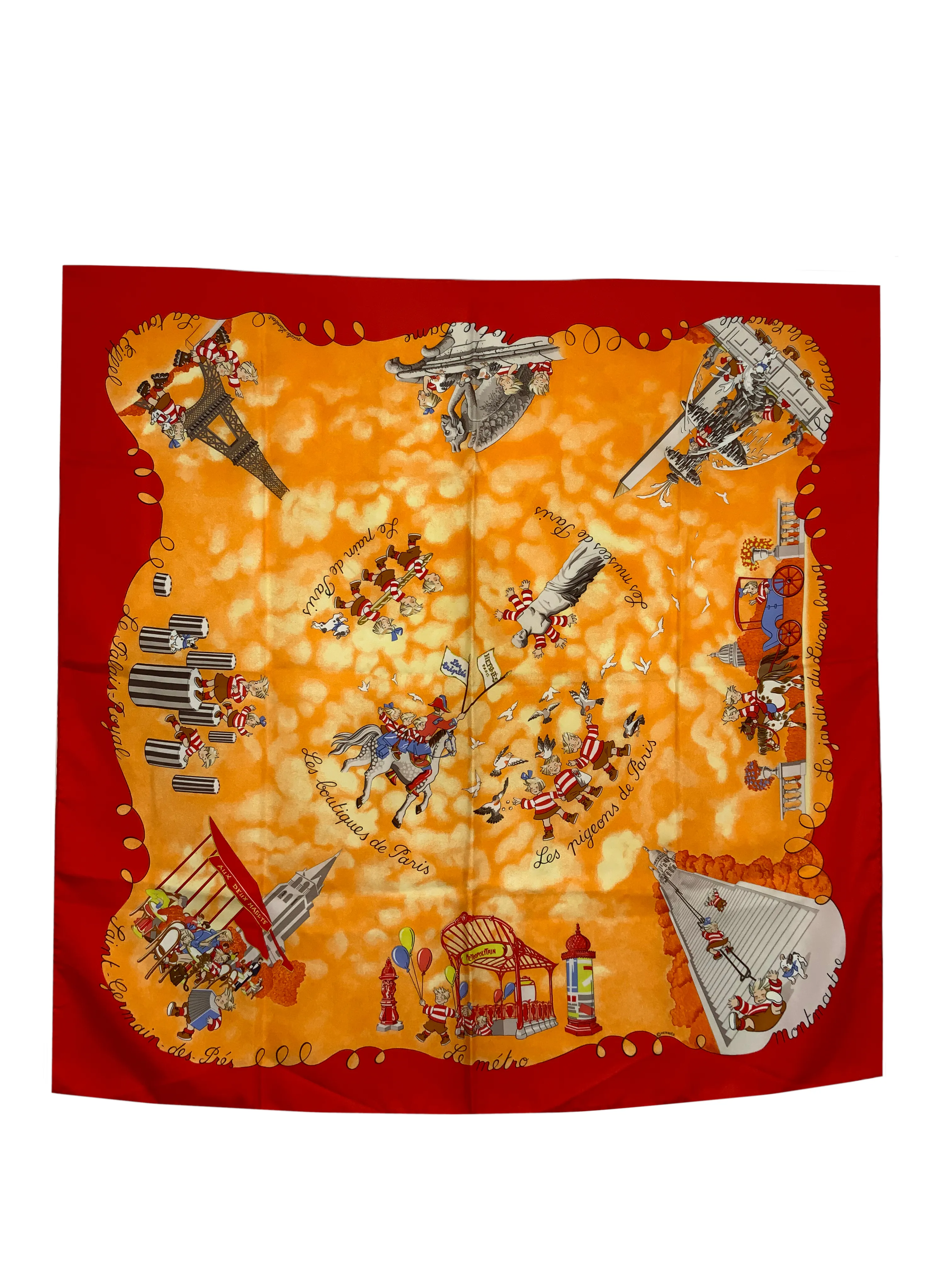 HERMES Les Triples Silk Scarf 90