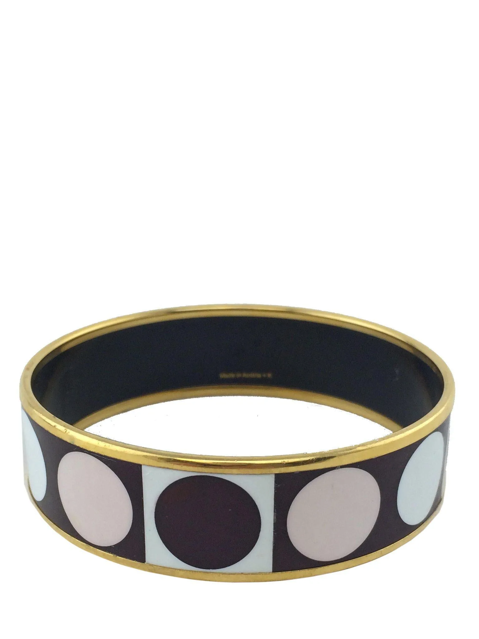 Hermes Printed Enamel Deco Dot Wide Bracelet 70