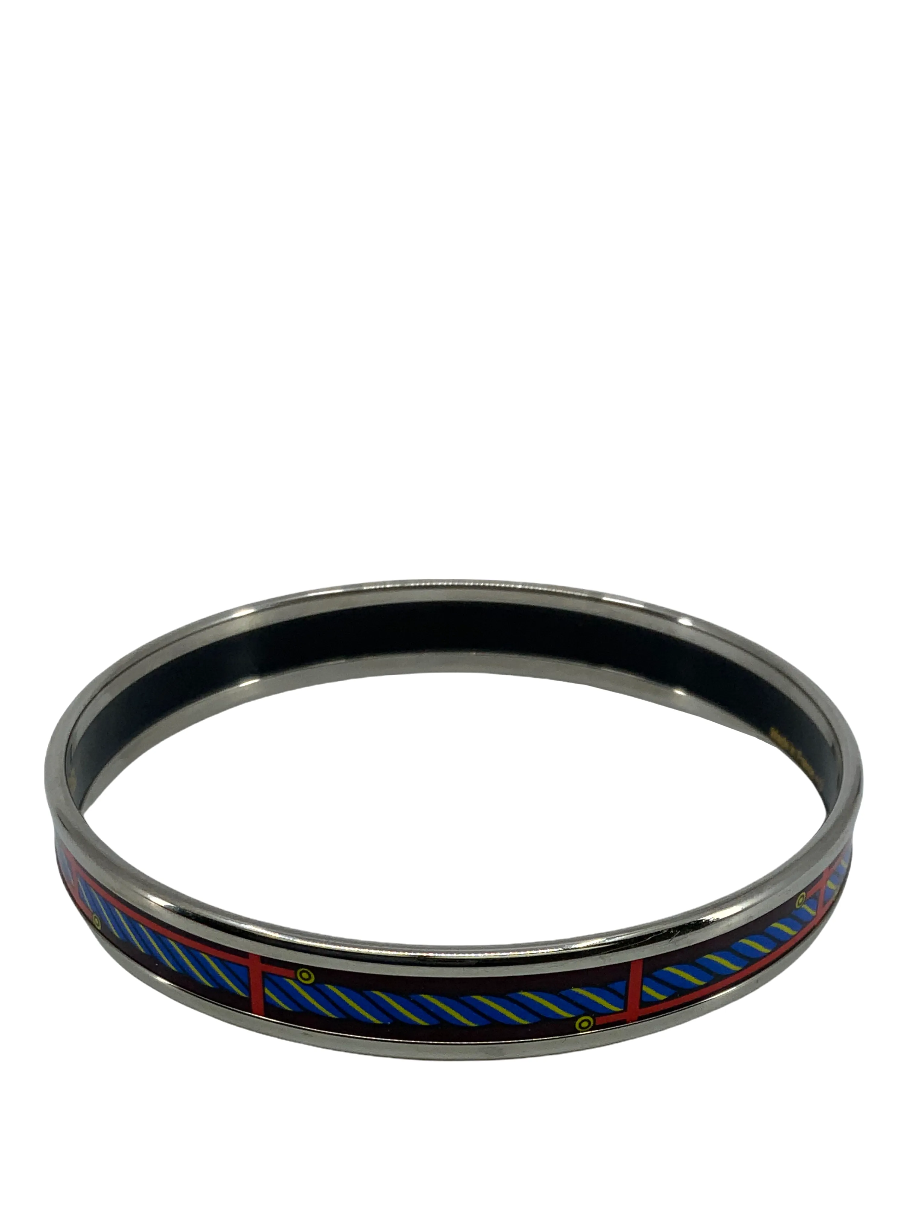 Hermes Printed Enamel Quadrige Narrow Bracelet 65