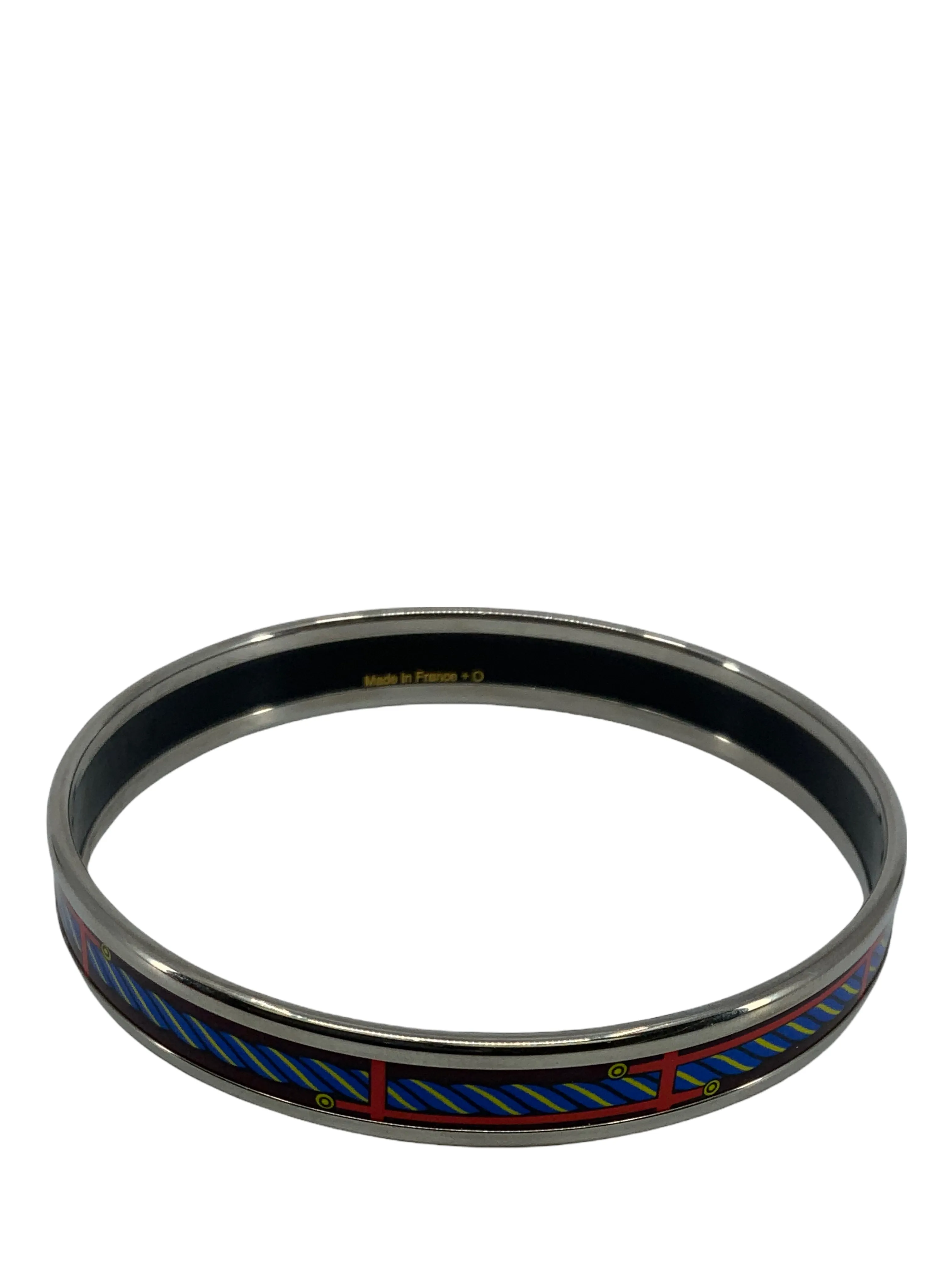 Hermes Printed Enamel Quadrige Narrow Bracelet 65