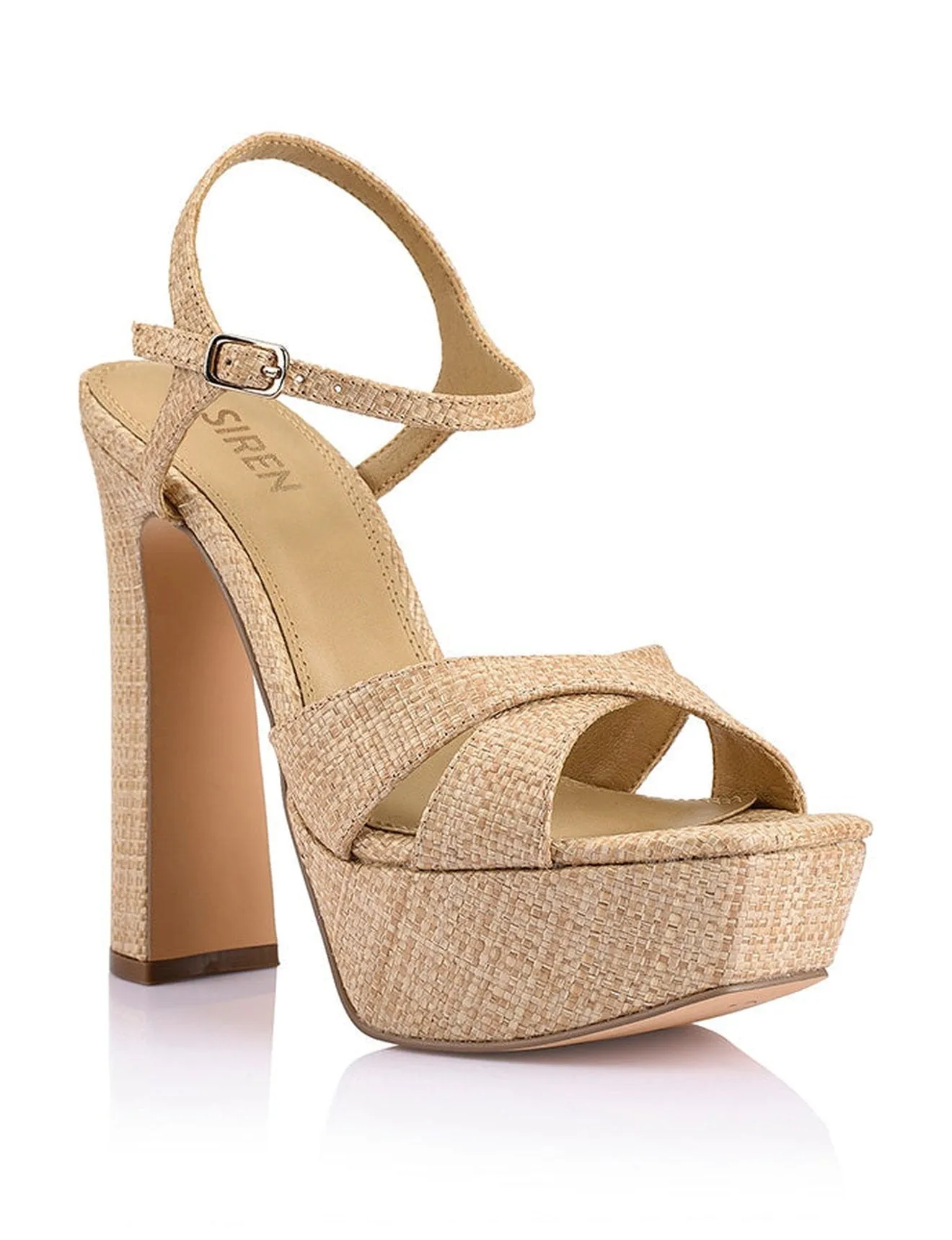 Jamie Platform Sandals - Natural Raffia