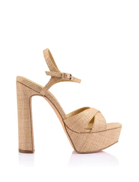 Jamie Platform Sandals - Natural Raffia