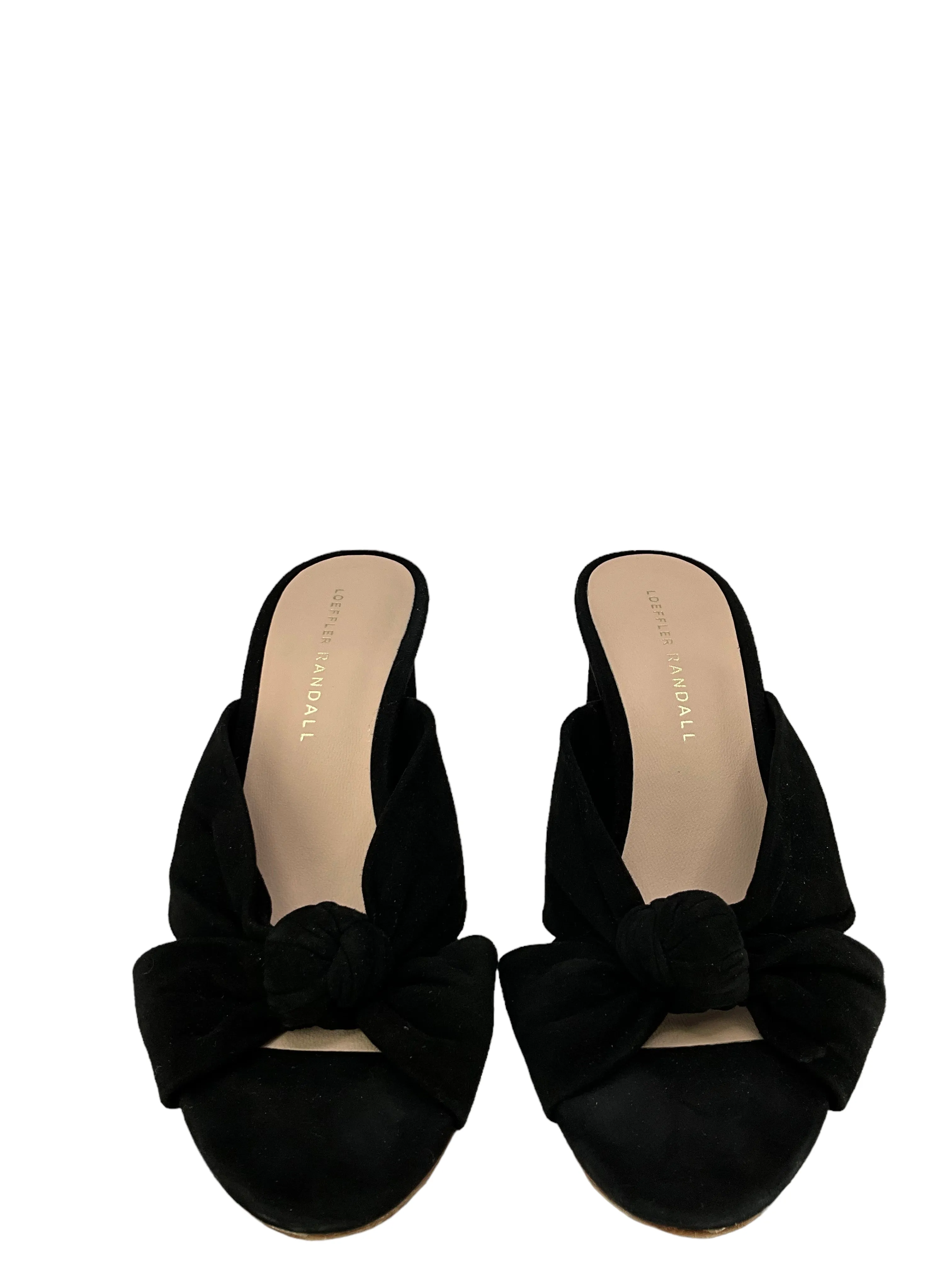 Loeffler Randall Black Suede Bow Sandals Size 7.5