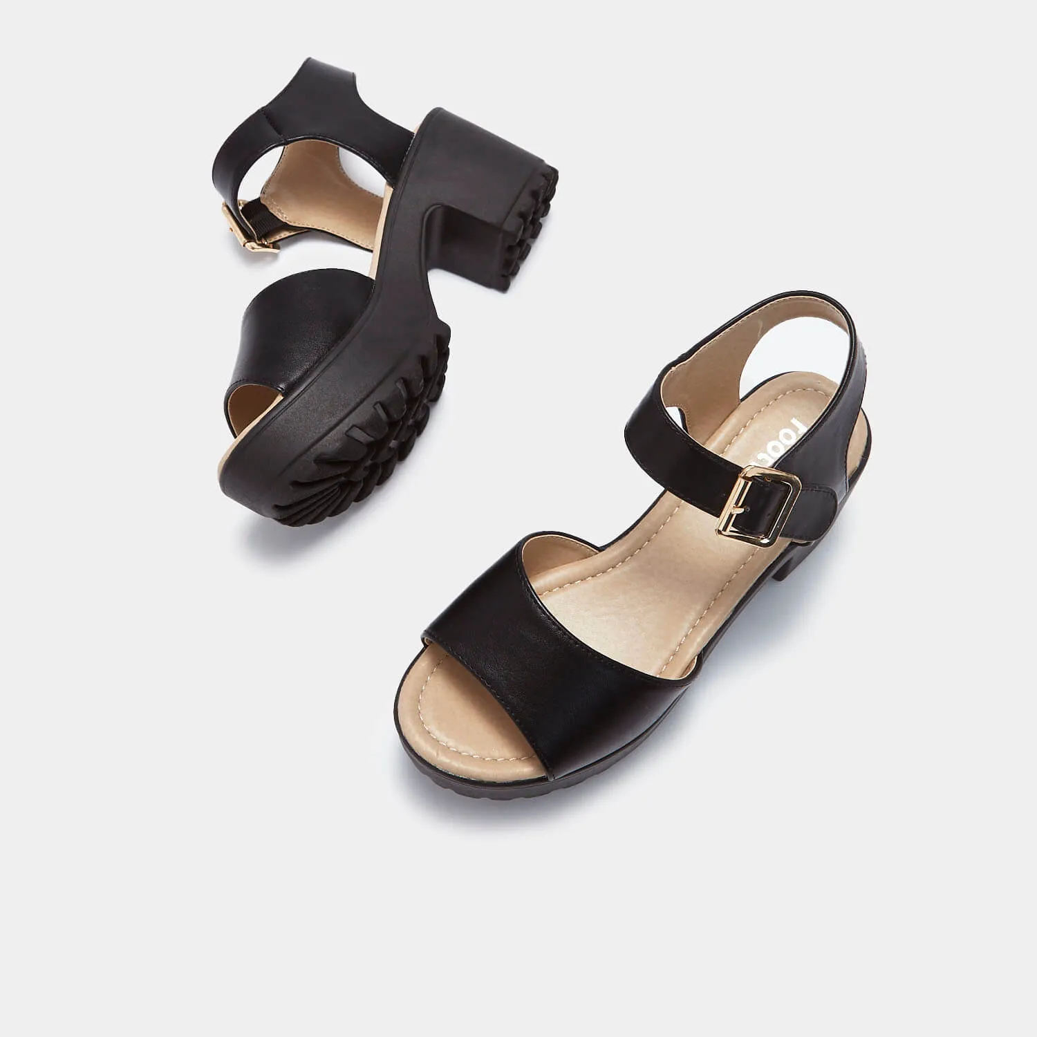 LOR Black Chunky Sandals