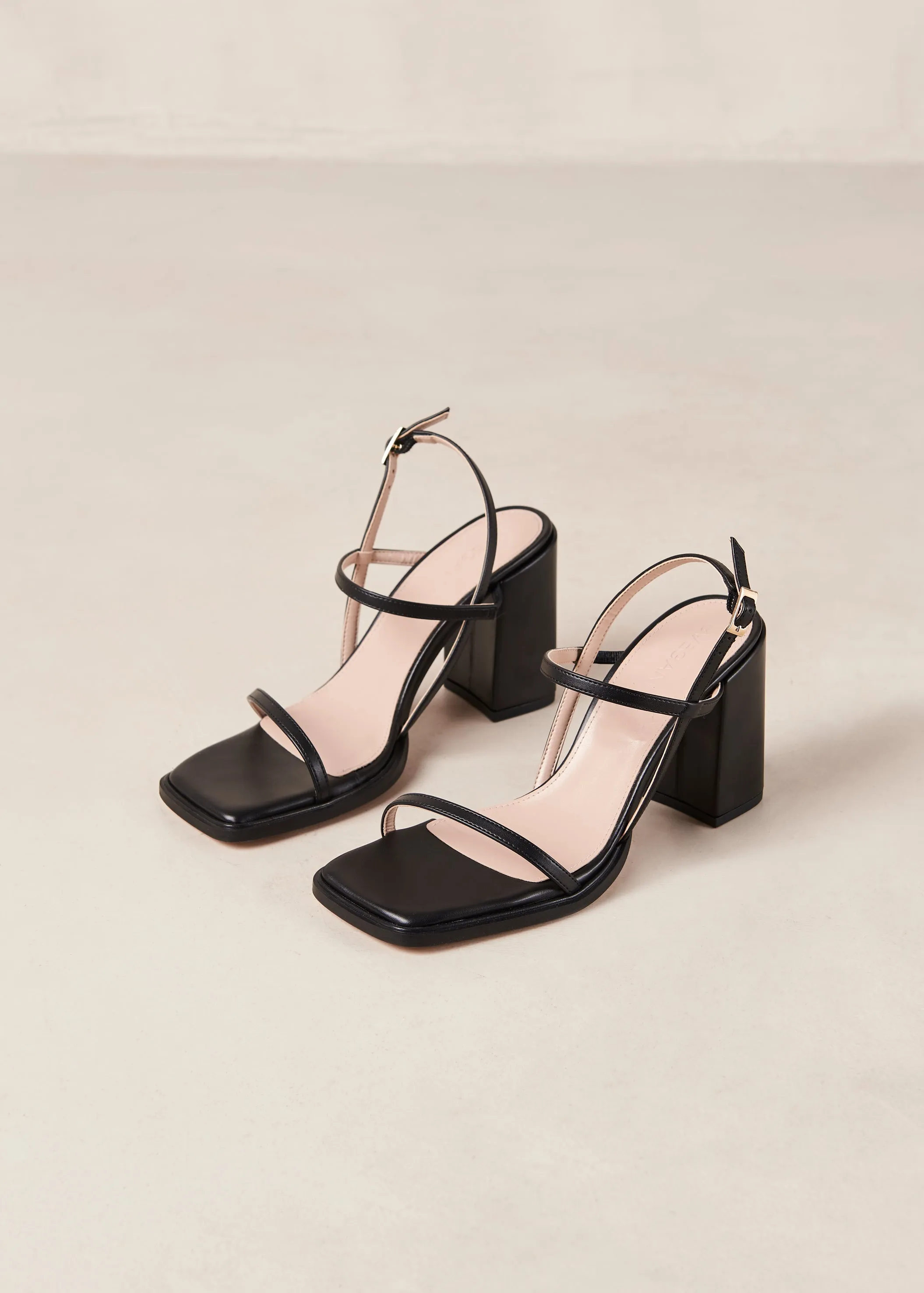 Lorena Black Vegan Leather Sandals