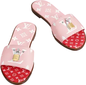 Louis Vuitton Pink Giant Monogram Lock It Mule Sandals UK 5.5 EU 38.5 👠