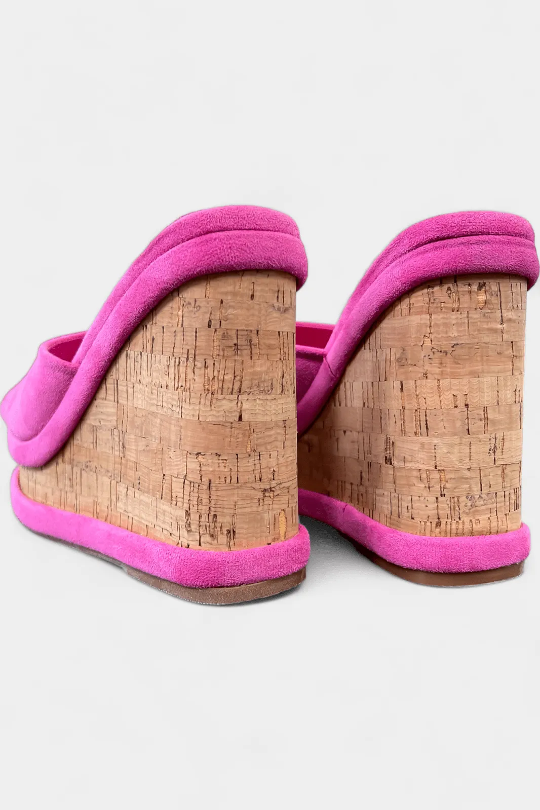 Pink Cork Wedge Sandals