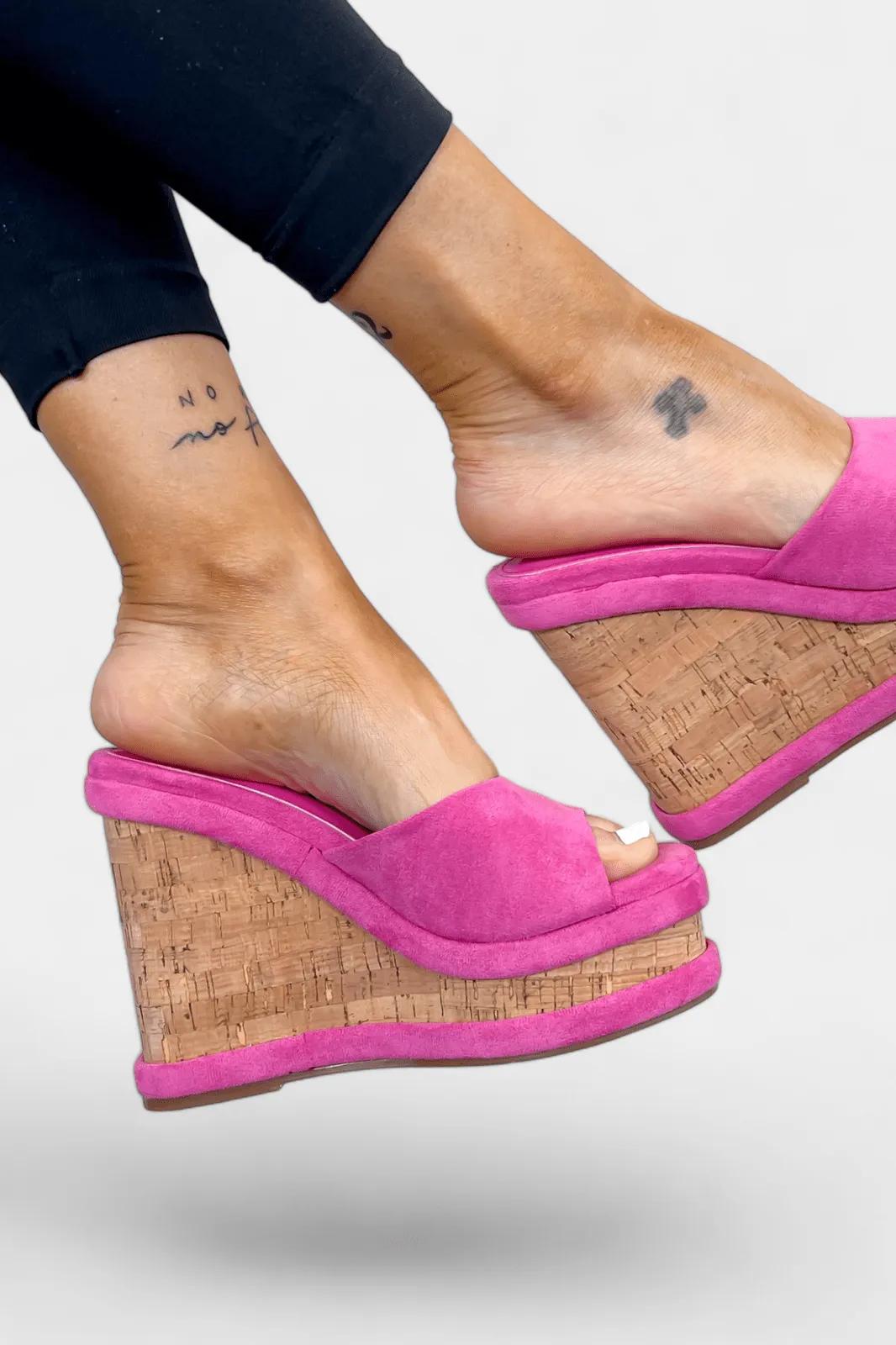 Pink Cork Wedge Sandals