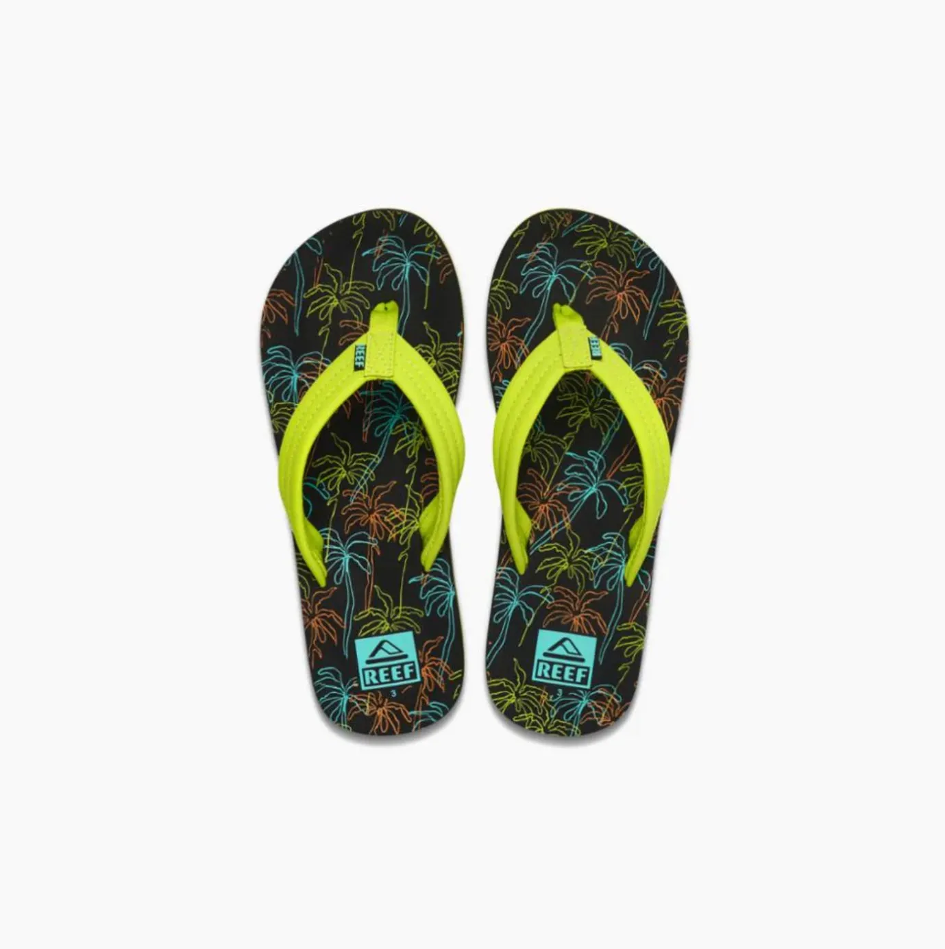 Reef Neon Palm Ahi Youth Sandal