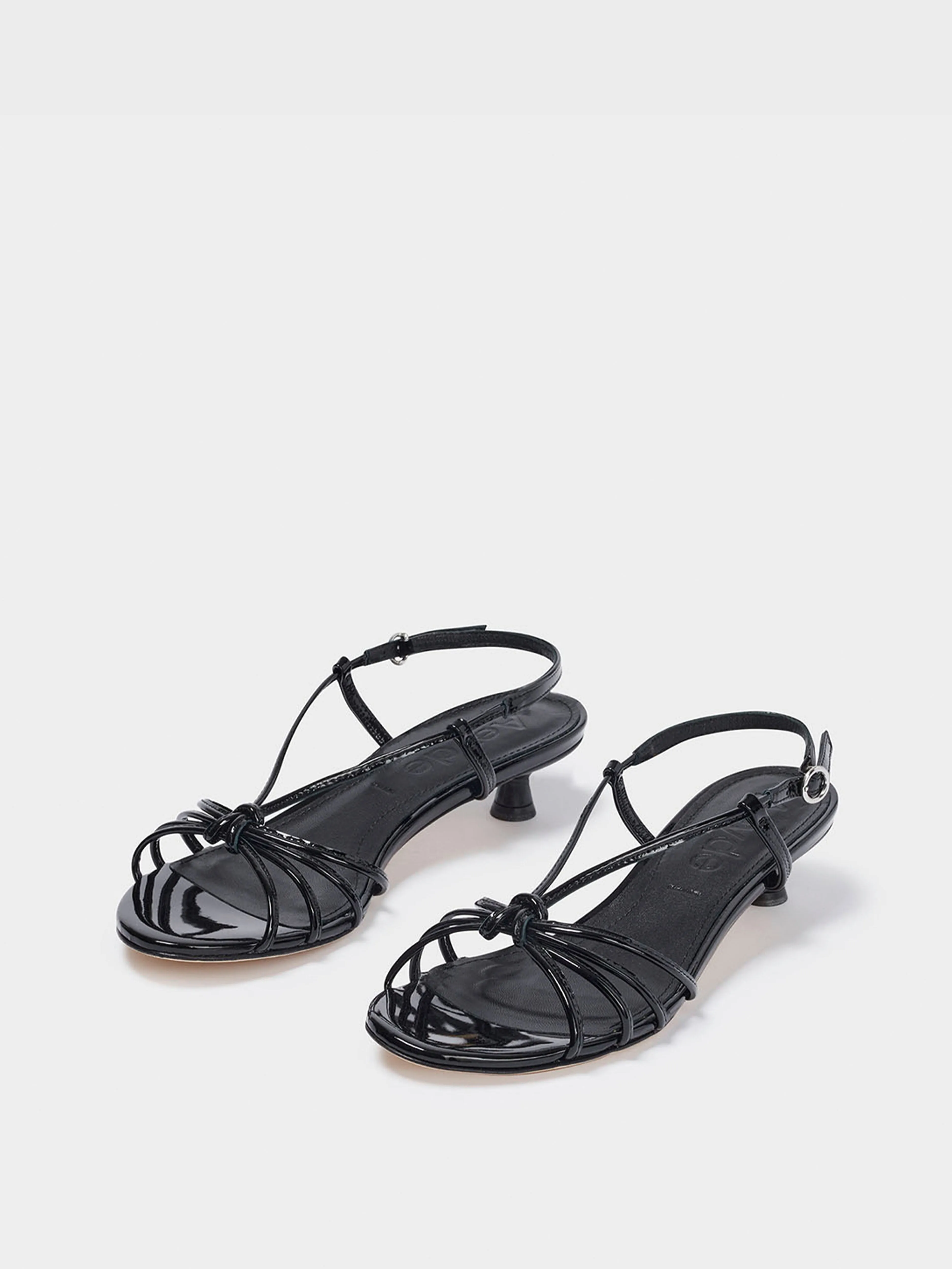 Rhonda Leather Kitten-Heel Sandals