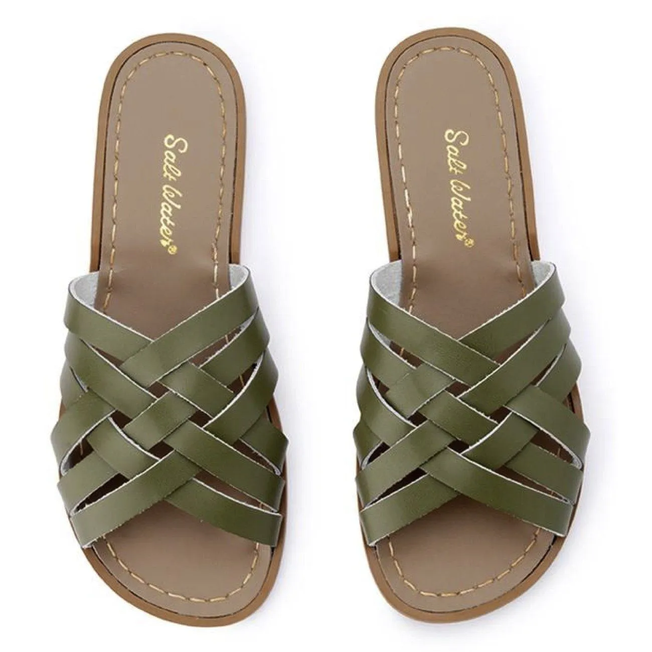 Salt Water Sandals, Retro Slide, Adult, Olive