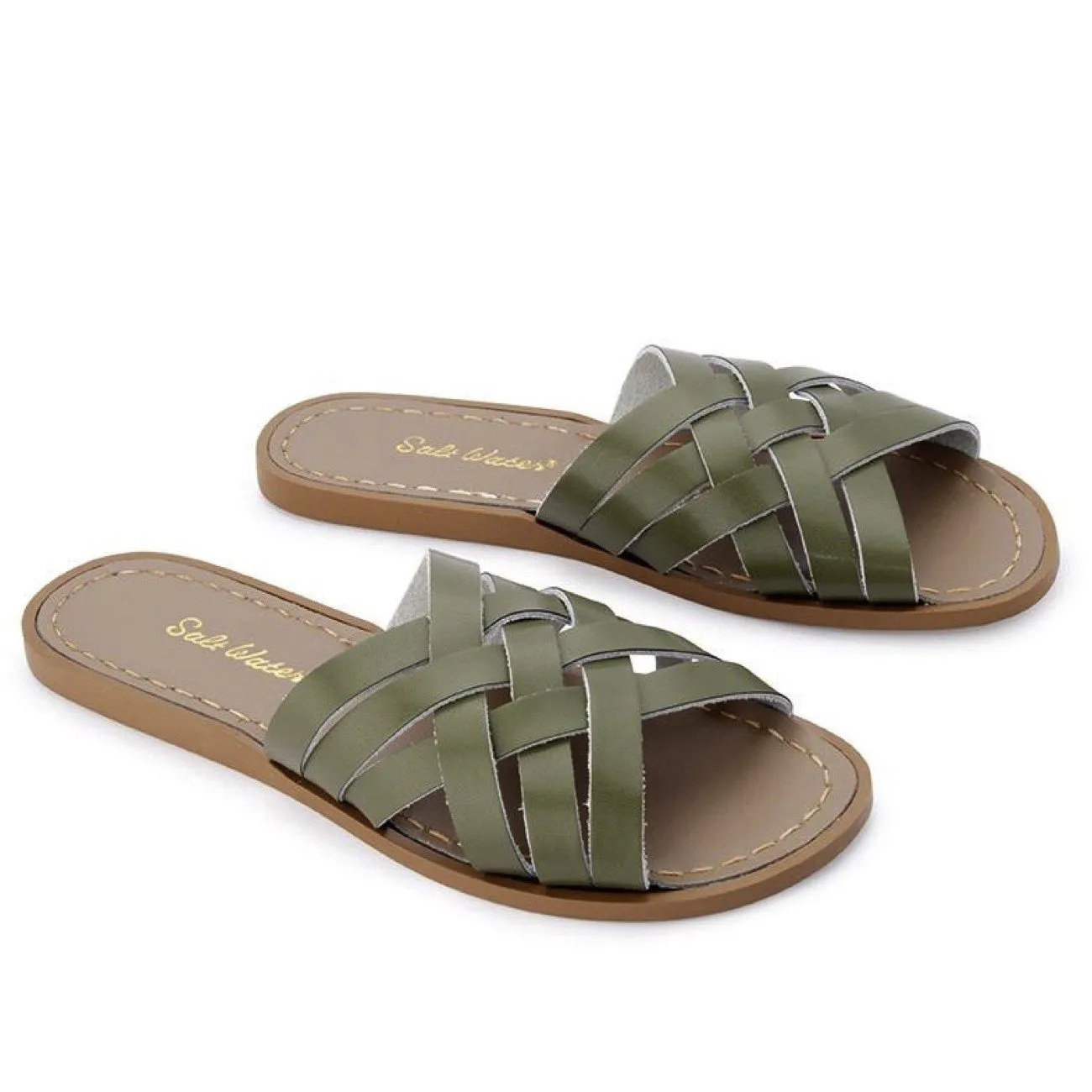 Salt Water Sandals, Retro Slide, Adult, Olive