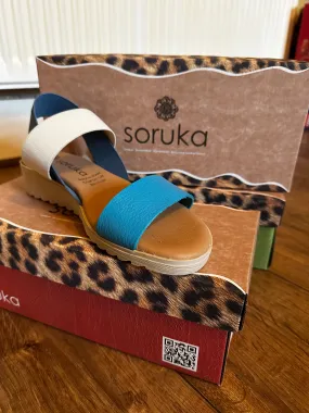 Soruka Turquoise Beige Venus Sandals