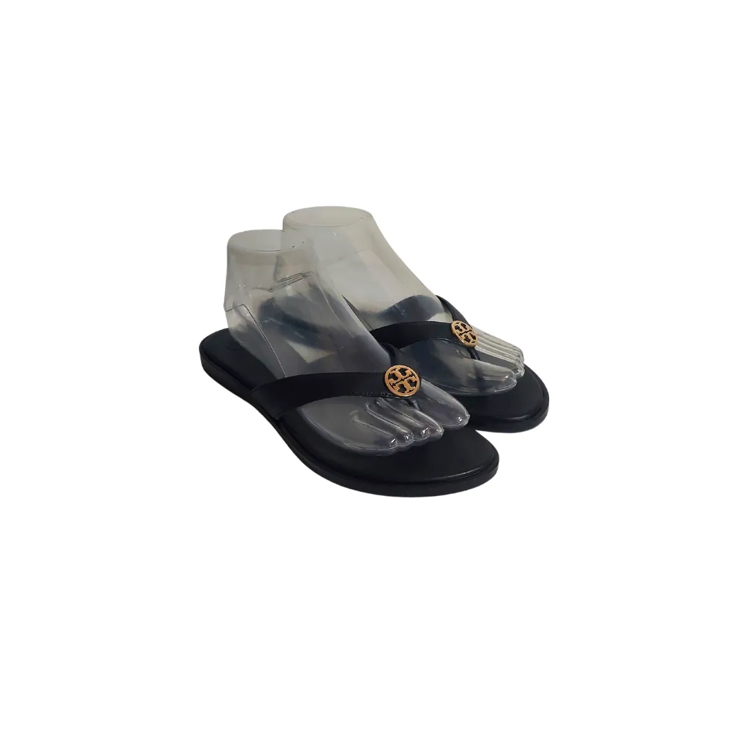 Tory Burch Black Leather 'Benton' Thong Sandals | Gently used |