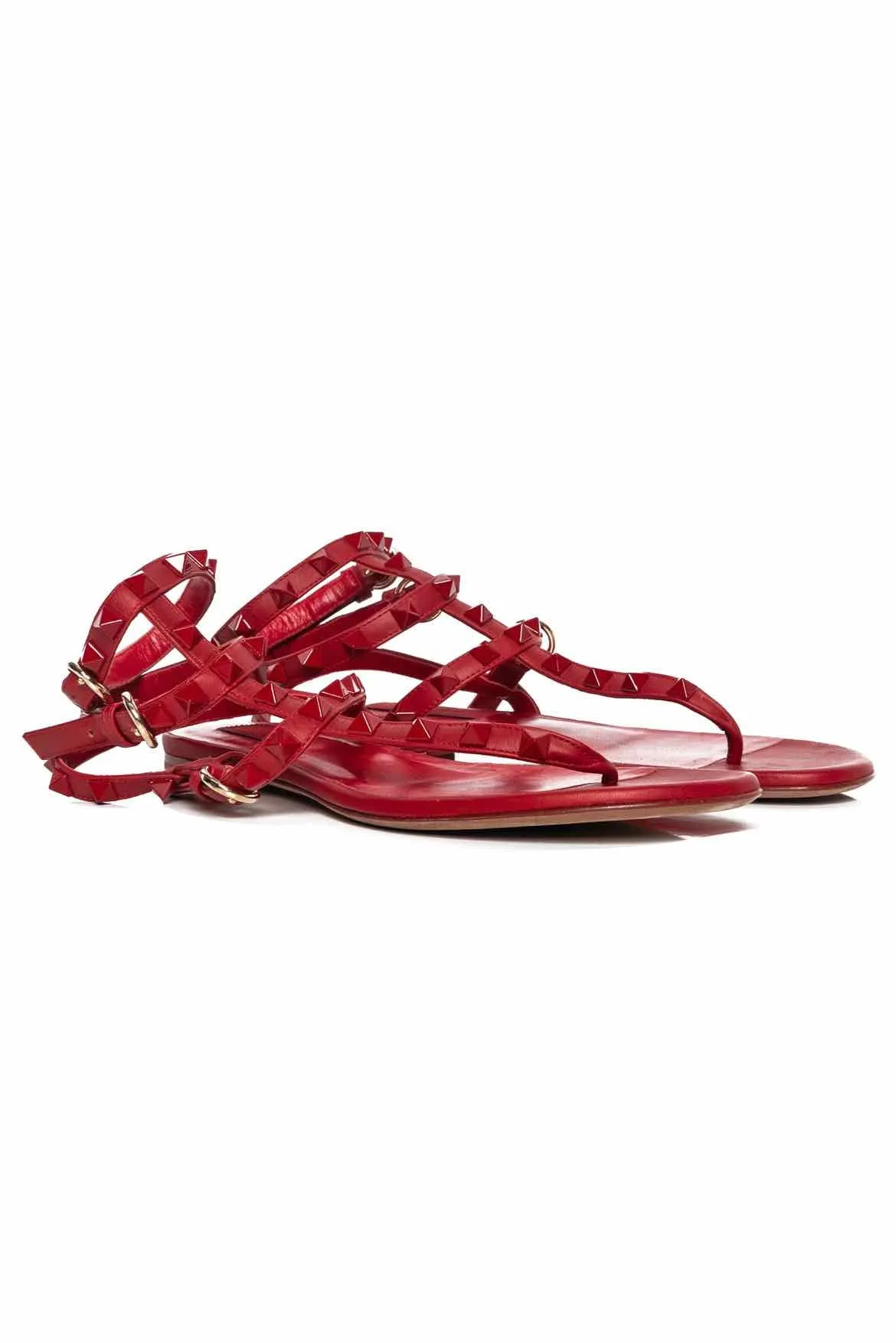 Valentino Size 36 Rockstud Caged Flat Sandals