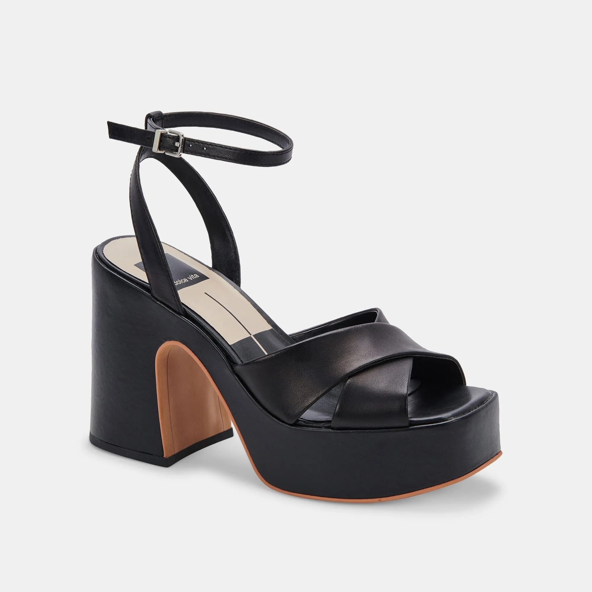 WESSI HEELS BLACK LEATHER - re:vita