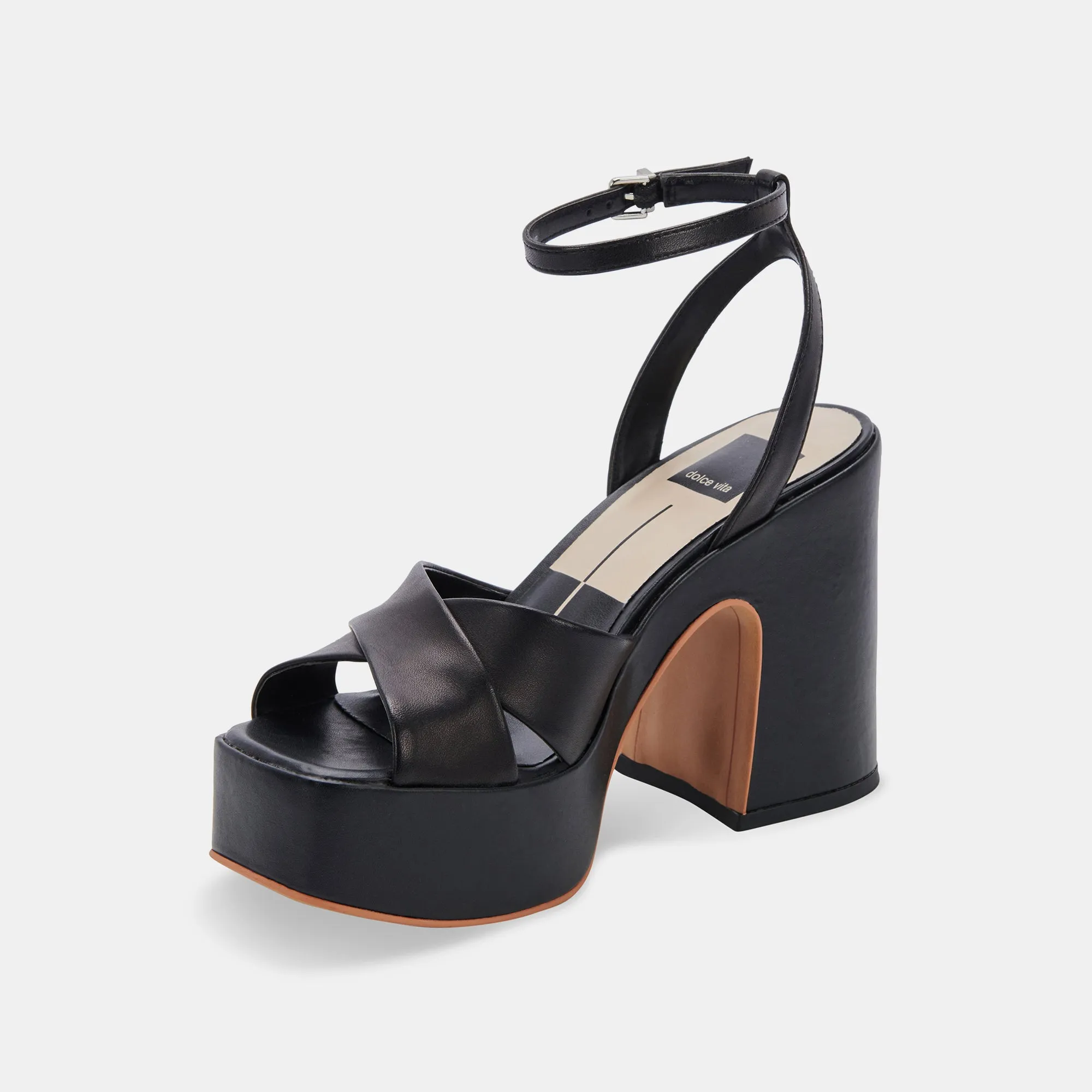 WESSI HEELS BLACK LEATHER - re:vita