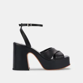 WESSI HEELS BLACK LEATHER - re:vita