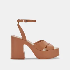 WESSI HEELS CARAMEL LEATHER