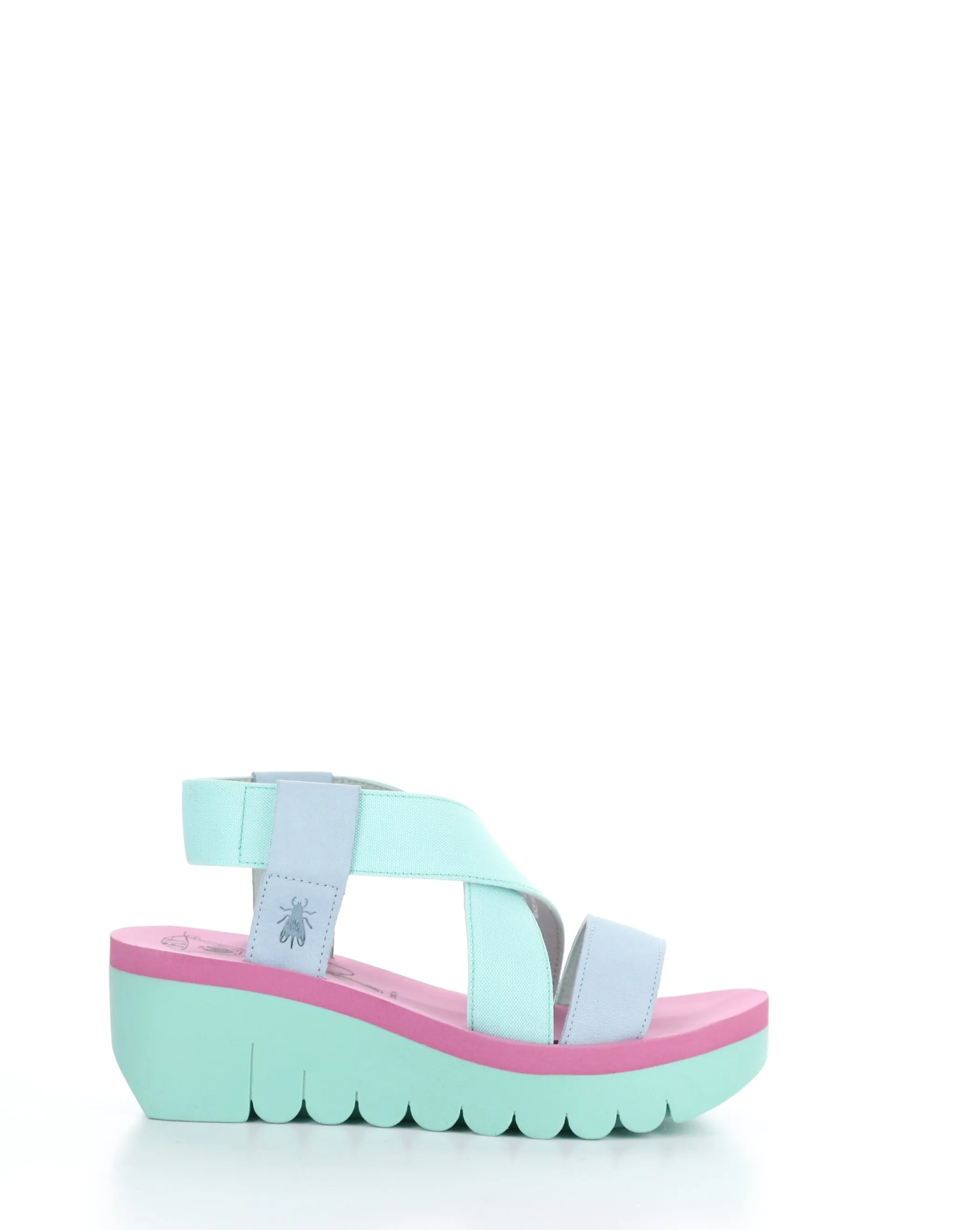 YABI922FLY 008 SKY BLUE/MINT/LILAC Round Toe Sandals