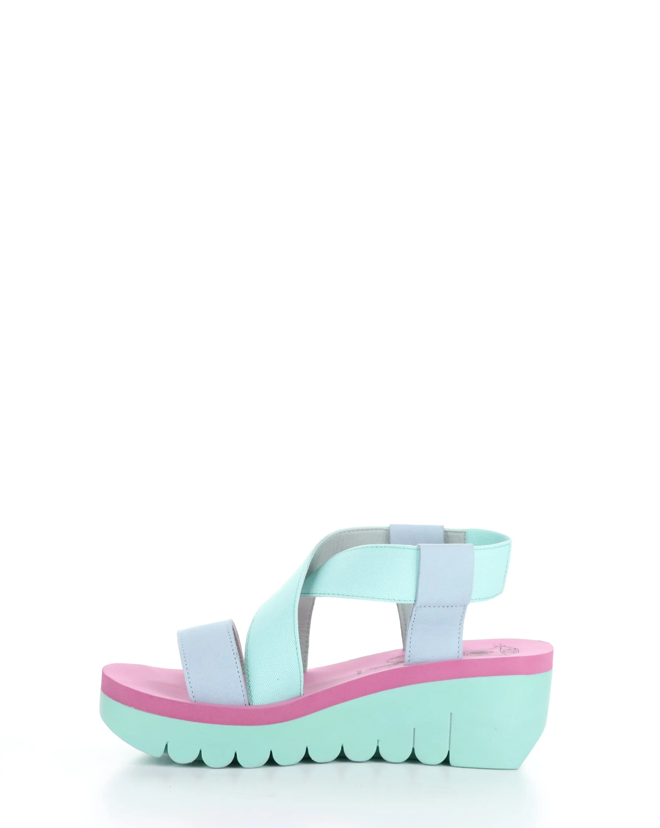 YABI922FLY 008 SKY BLUE/MINT/LILAC Round Toe Sandals