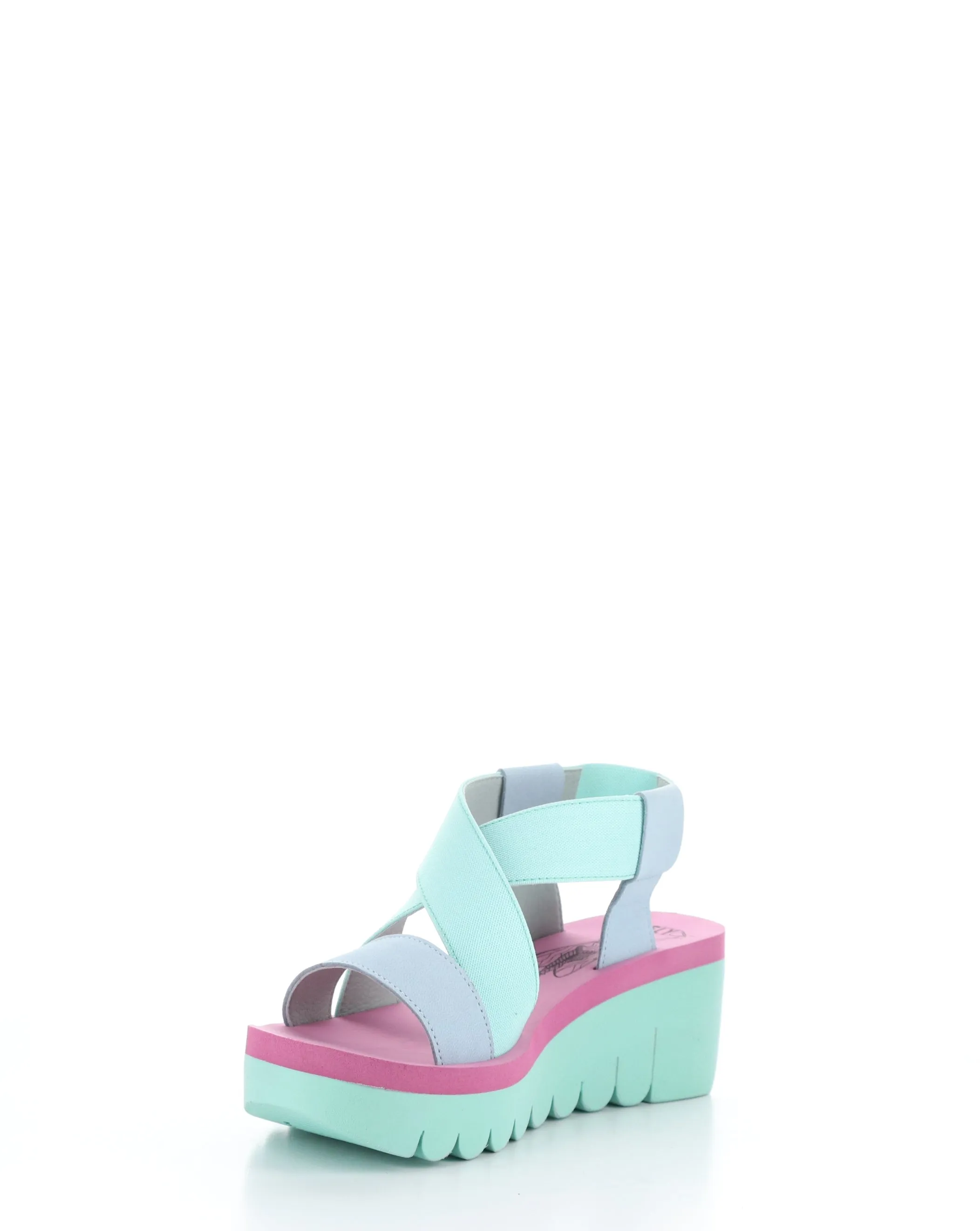 YABI922FLY 008 SKY BLUE/MINT/LILAC Round Toe Sandals