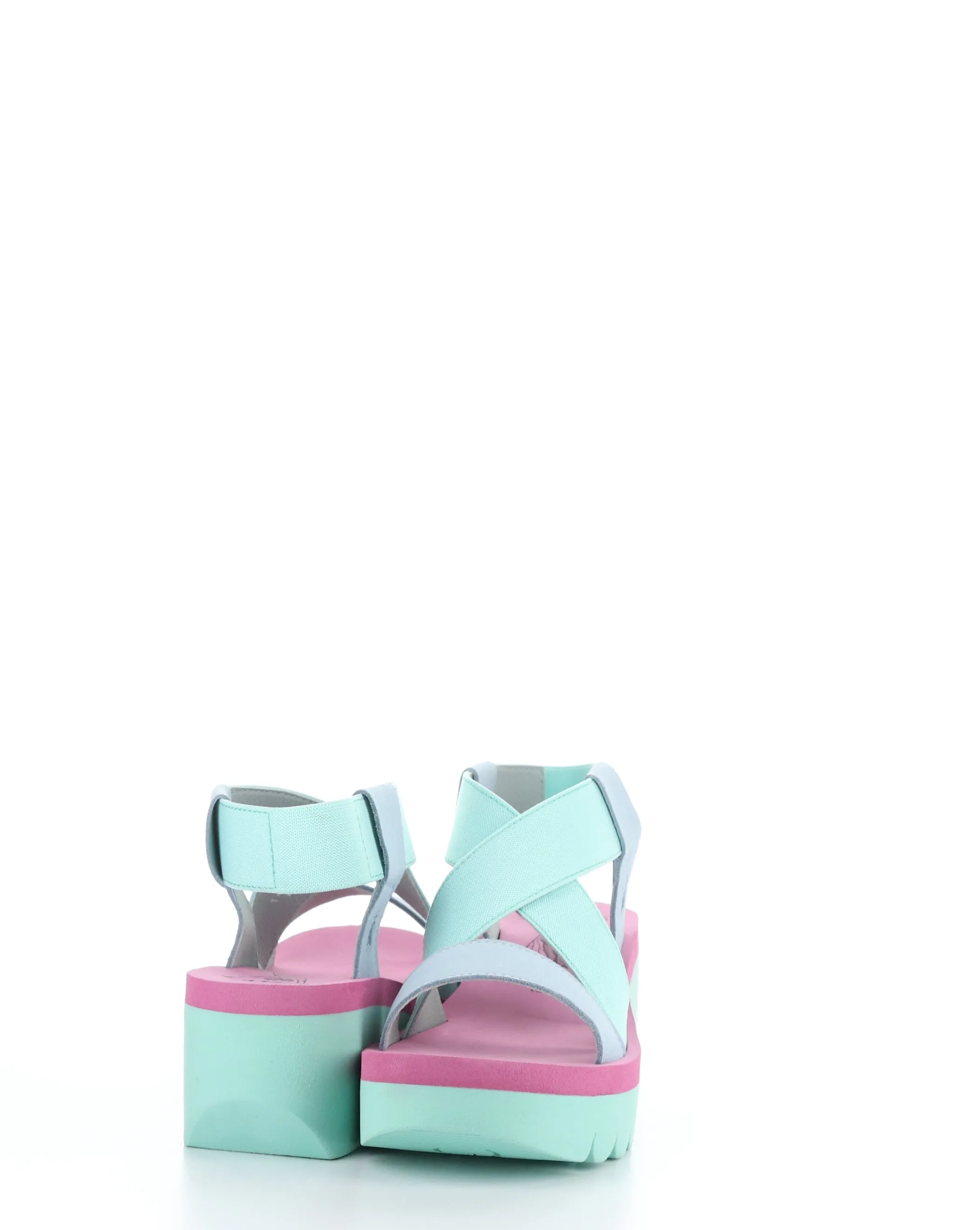 YABI922FLY 008 SKY BLUE/MINT/LILAC Round Toe Sandals