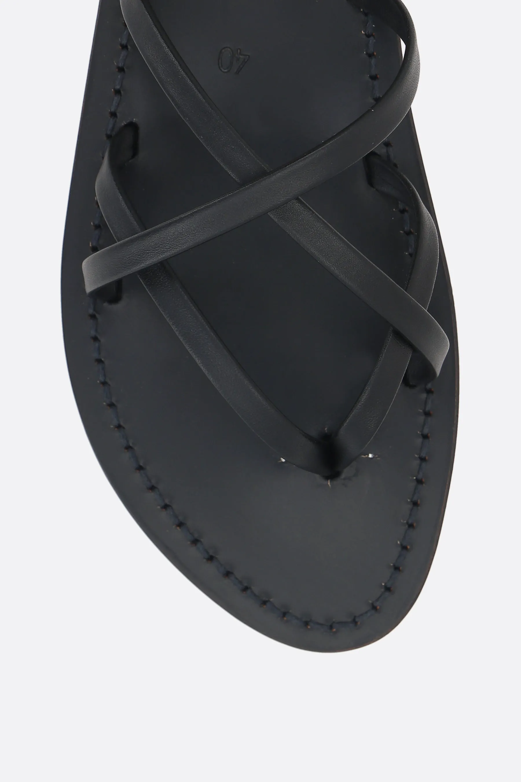 Zenobie smooth leather thong sandals